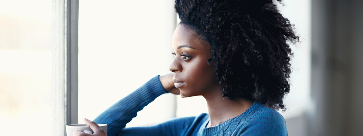 Woman reflecting on what her life would be like without depression in Clark
